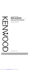 KENWOOD KR-A4040 Instruction Manual