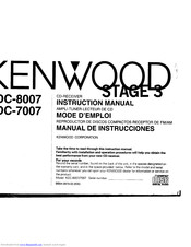 KENWOOD KDC-7007 Instruction Manual