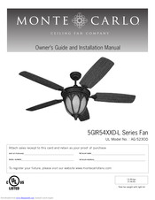 Monte Carlo Fan Company 5GIR54XXD-L Series Owner's Manual And Installation Manual