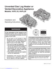 HVFL HVFL24 Installation And Operating Instructions Manual