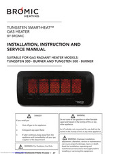 Bromic Heating SMART-HEAT TUNGSTEN 300 Installation, Instruction And  Service Manual