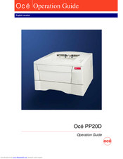 Oce PP20D Operation Manual