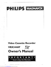 Philips VRX344AT Owner's Manual