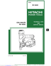 Hitachi NV 45AC Technical Data And Service Manual