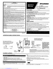 Sylvania W-4913LT Owner's Manual