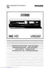 Philips VR6390 Operating Instructions Manual