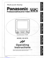Panasonic AG527D - COMBINATION VCR Operating Instructions Manual