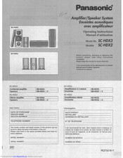 Panasonic SE-HDX2 Operating Instructions Manual