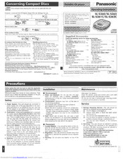 Panasonic SLS361C - PORT. COMPACT DISC Operating Instructions Manual