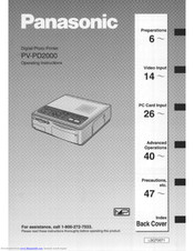 Panasonic PV-PD2000 Operating Instructions Manual