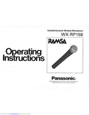 Panasonic Ramsa WX-RP158 Operating Instructions Manual
