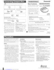 Panasonic SLSX289V - PORT. CD PLAYER Operating Instructions Manual