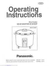 Panasonic Rice-O-Mat SR-W10SXP Operating Instructions Manual