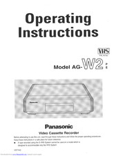 Panasonic AG-W2E Operating Instructions Manual