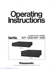 Panasonic RAMSA WP-1200 Operating Instructions Manual