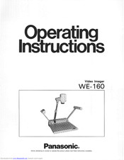 Panasonic WE160 - VIDEO IMAGER Operating Instructions Manual