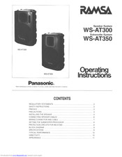 Panasonic RAMSA WS-AT350 Operating Instructions Manual