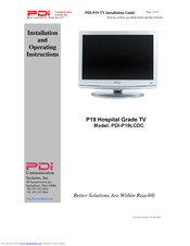 Pdi PDI-P19LCDC Installation And Operating Instructions Manual