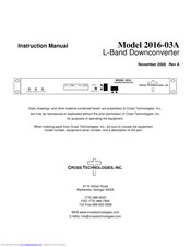 Cross Technologies 2016-03A Instruction Manual