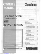 Symphonic 19TVCR MKII Owner's Manual