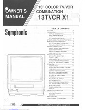 Symphonic Symphonic 13TVCR X1 Owner's Manual