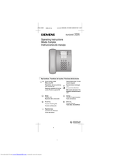 Siemens Euroset 2005 Manuals | ManualsLib