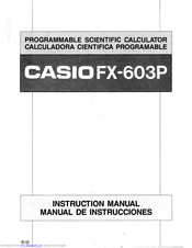 CASIO FX-603P Instruction Manual