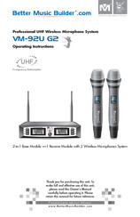 Better Music Builder VM-92U G2 Operating Instrucktions