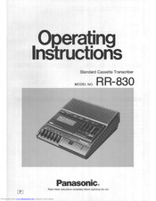 Panasonic RR830 - Desktop Cassette Transcriber Operating Instructions Manual