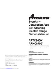 Amana EvenAir ARTC8600 Series Owner's Manual
