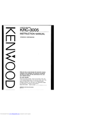 KENWOOD KRC-3005 Instruction Manual