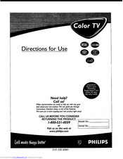 Philips color tv Directions For Use Manual