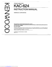 KENWOOD KAC-624 Instruction Manual