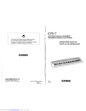 Casio CPS-7 Operation Manual