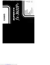 CASIO fx-3600Pv Owner's Manual