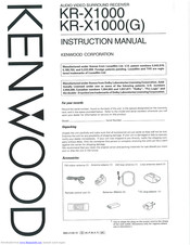 KENWOOD KR-X1000(G) Instruction Manual