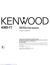 KENWOOD KMD-71 Instruction Manual