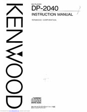 KENWOOD DP-2040 Instruction Manual