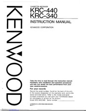 KENWOOD KRC-340 Instruction Manual