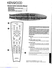 Kenwood Remote control Instruction Manual