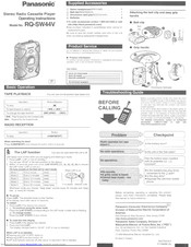 Panasonic RQ-SW44V Operating Instructions
