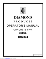 Diamond Power Products CC7074 Operator's Manual