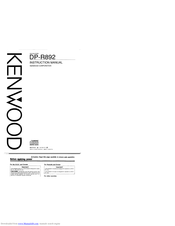 KENWOOD DP-R892 Instruction Manual