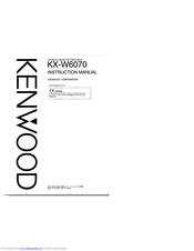 KENWOOD KX-W6070 Instruction Manual
