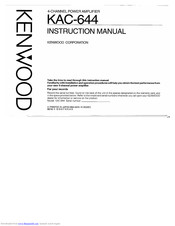 KENWOOD KAC-644 Instruction Manual
