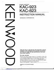 Kenwood KAC-923 Instruction Manual