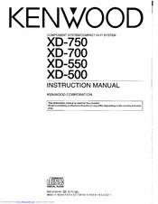 KENWOOD XD-700 Instruction Manual