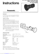 Panasonic WV-LZ14 Instructions
