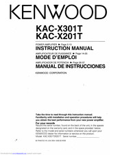 KENWOOD KAC-X301T Instruction Manual