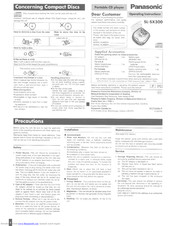 Panasonic SLSX300 - PORT. COMPACT DISC Operating Instructions Manual